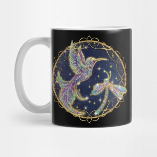 Dragonfly & Hummingbird Golden Starlight Flight Mug